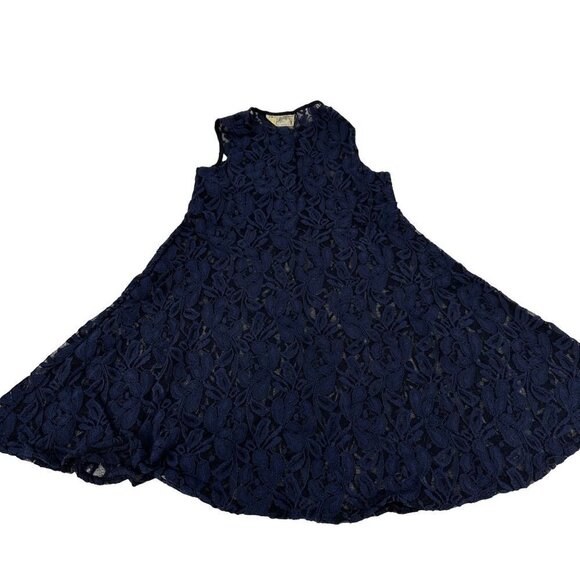 Free People Blue Lace Translucent Sleeveless Dress Lace overlay Size XS - Picture 10 of 12